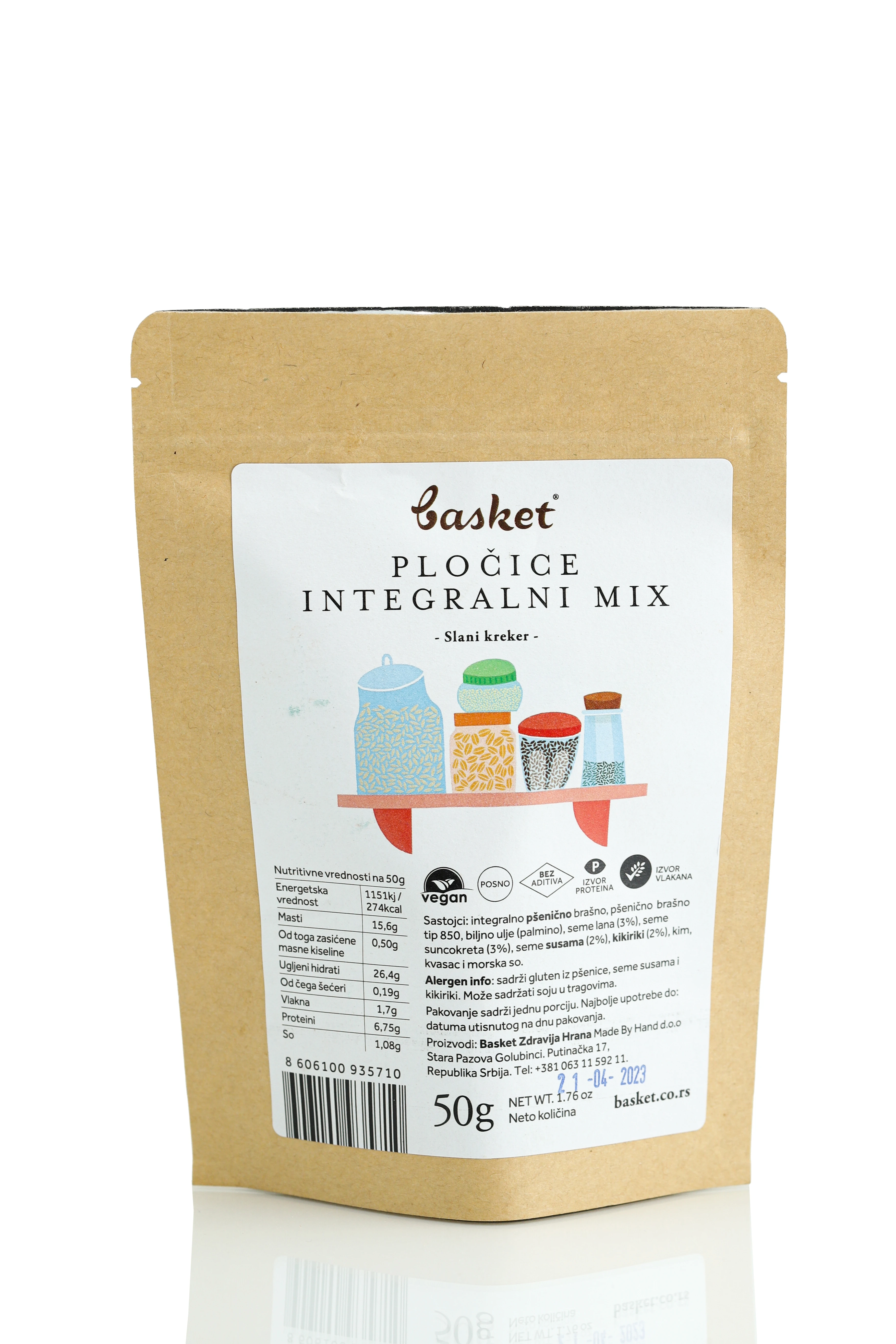 Pločice integralni mix 50 g Basket